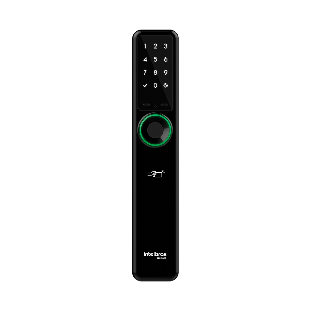 Fechadura Inteligente Izy Smart de Embutir Sem Maçaneta IFR 7001 Preto Intelbras