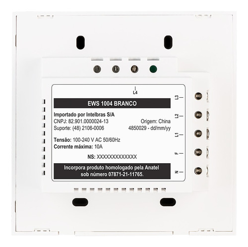 Interruptor Smart Wi-Fi Touch Compatível com Alexa Com 4 Teclas EWS 1004 Branco Intelbras - Imagem 6