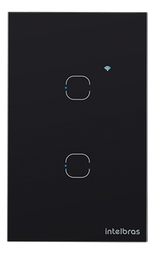 Interruptor Touch Inteligente Zigbee com 2 Teclas EZS 1002 Preto Intelbras