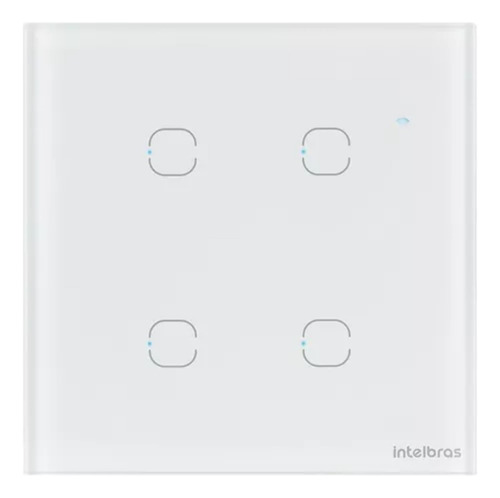 Interruptor Smart Wi-Fi Touch Compatível com Alexa Com 4 Teclas EWS 1004 Branco Intelbras