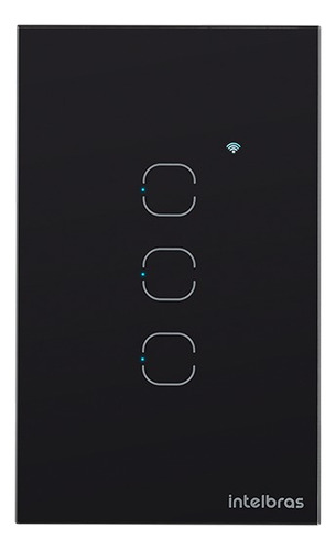 Interruptor Touch Inteligente Zigbee com 3 Teclas EZS 1003 Preto Intelbras