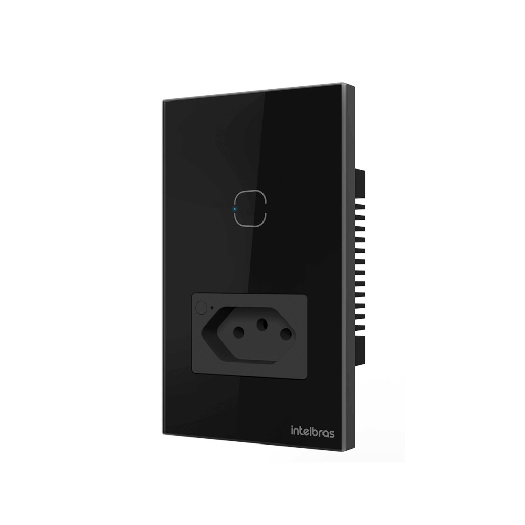 Tomada com Interruptor Inteligente Wi-Fi ETS 2001 Preto Intelbras