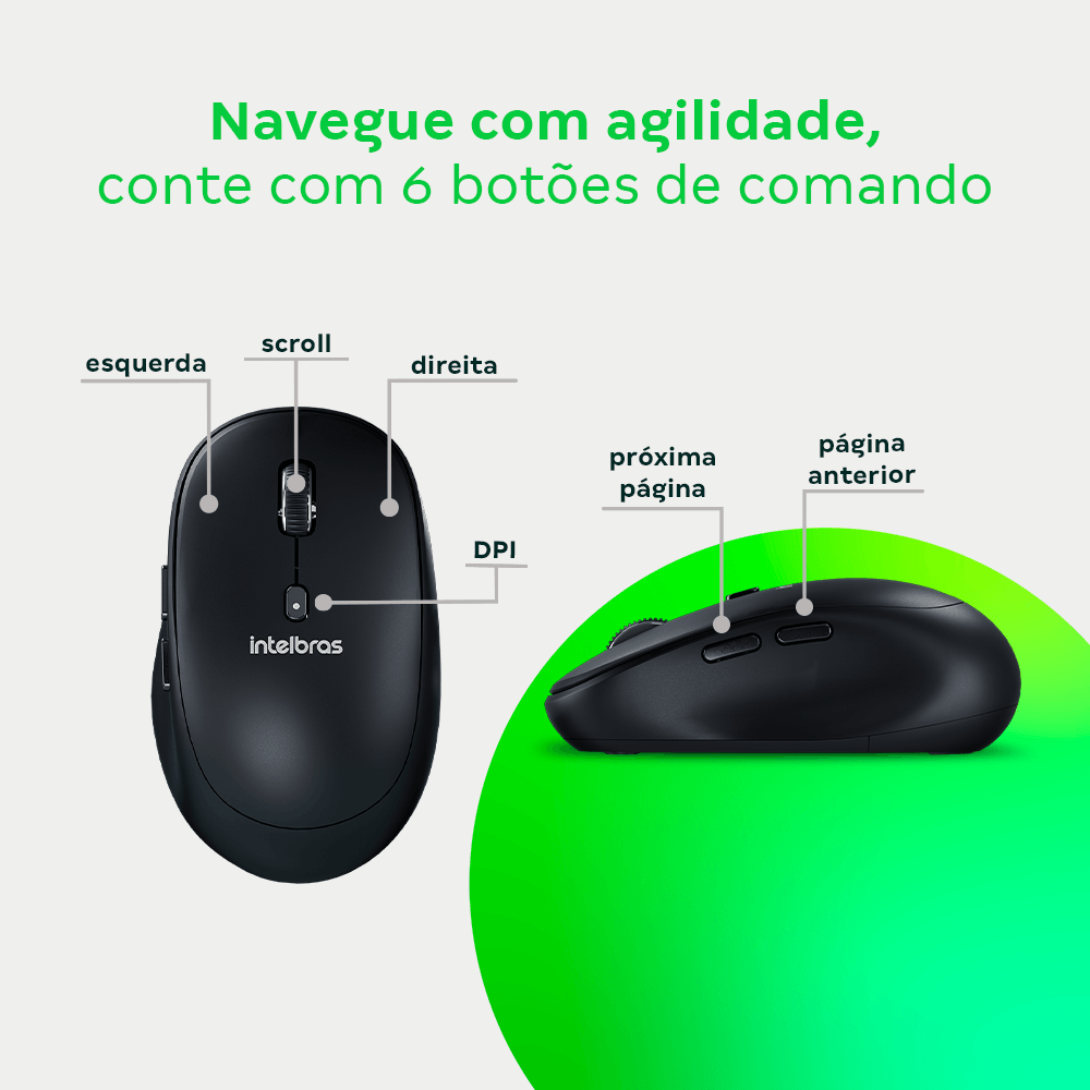 Mouse Sem Fio MSI200 Preto Intelbras - Imagem 7