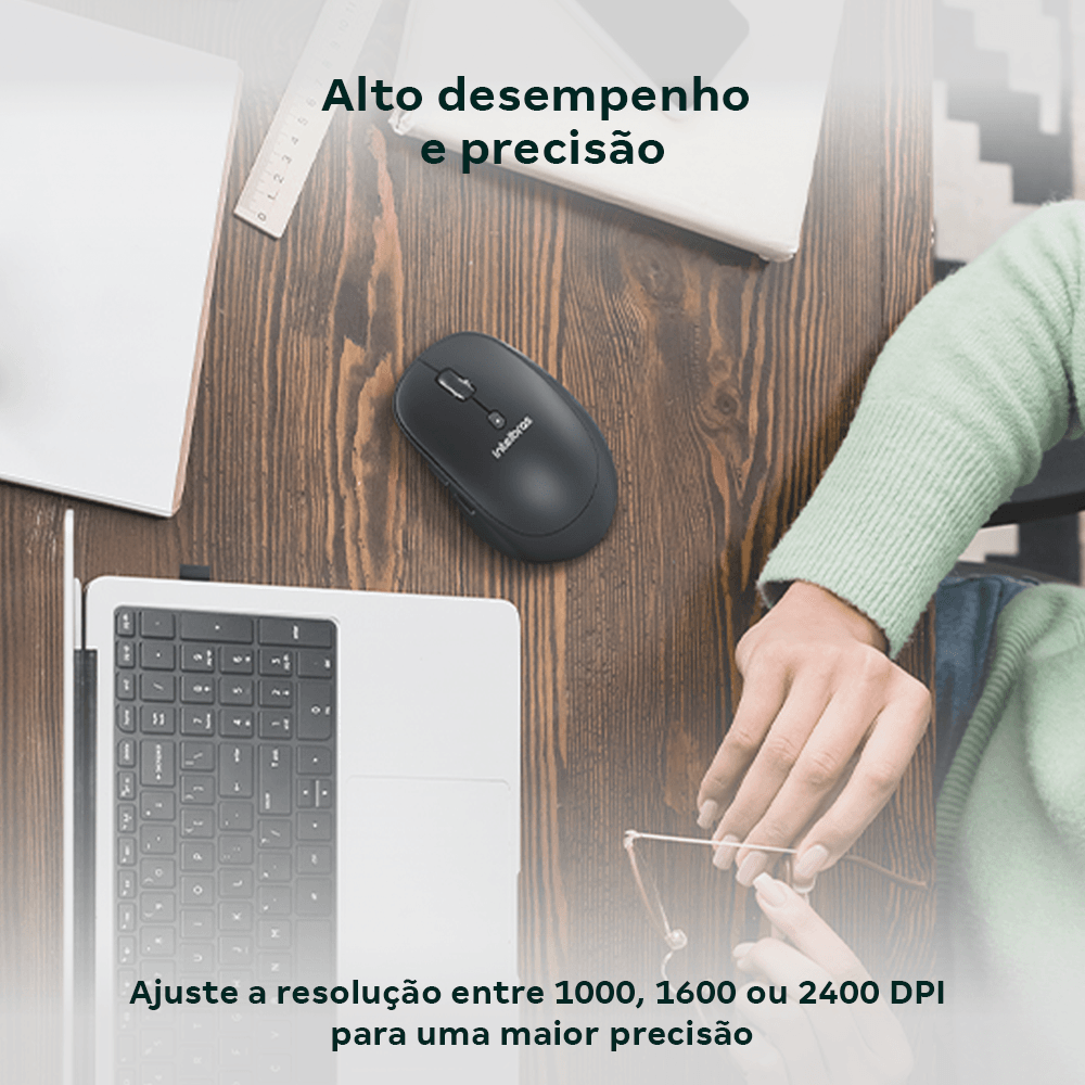 Mouse Sem Fio MSI200 Preto Intelbras - Imagem 3